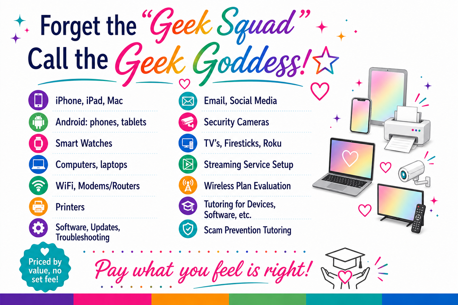 The Geek Goddess business card (reverse)